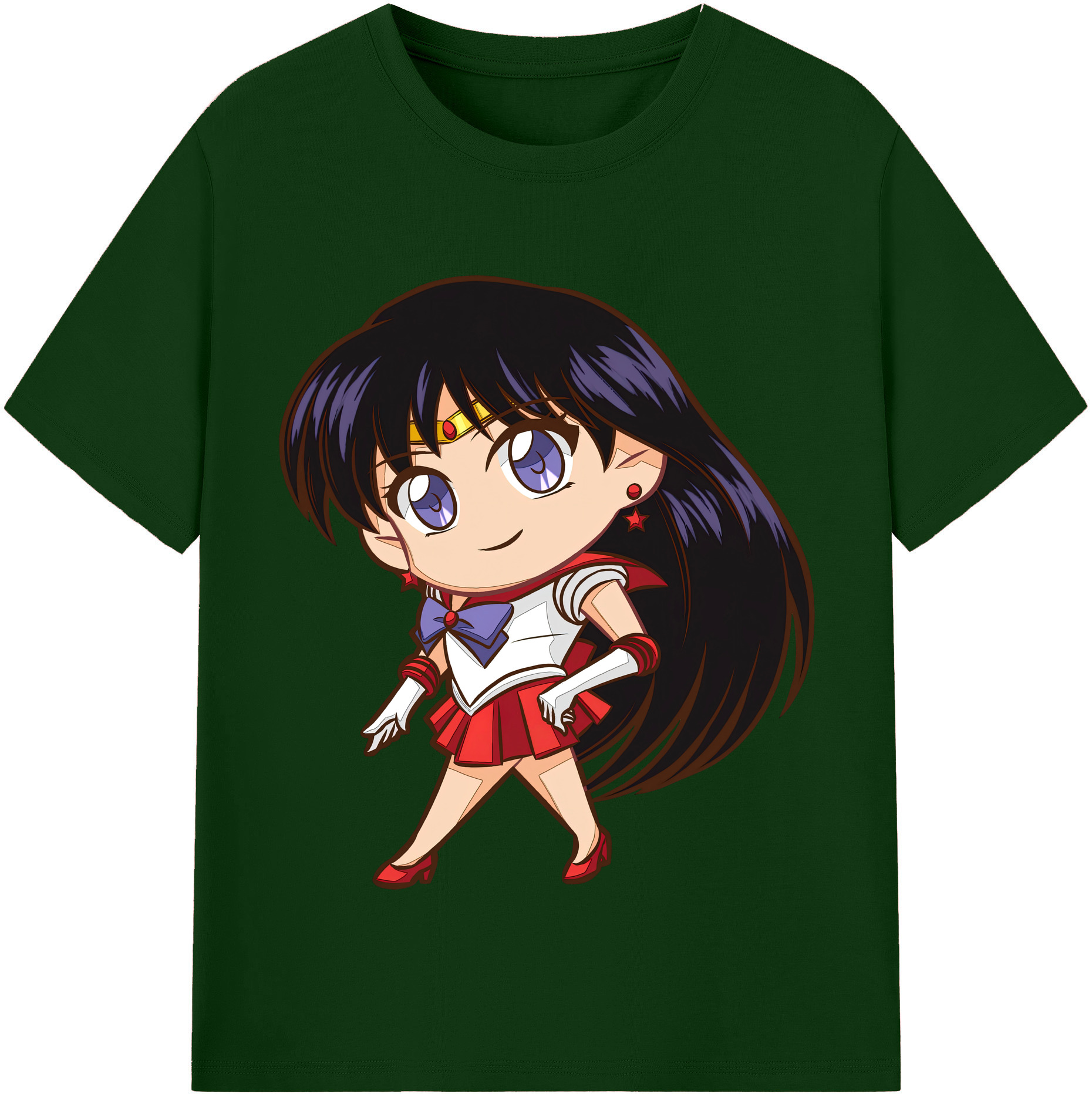 （画像用） 美少女戦士セーラームーン 火野レイ ひの レイ Sailor Moon Hino Rei （セーラーマーズ,Sailor Mars） 綿100％半袖Tシャツ（フロントプリント）